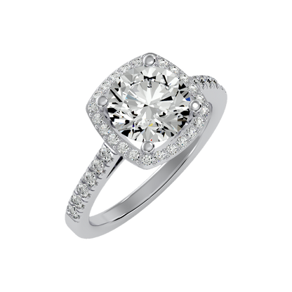 Dazzling Halo Ring In 925 Sterling Silver - One