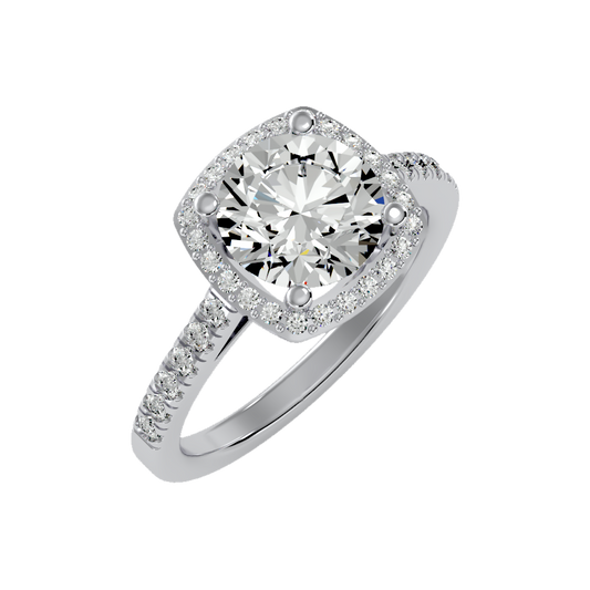 Dazzling Halo Ring In 925 Sterling Silver - One