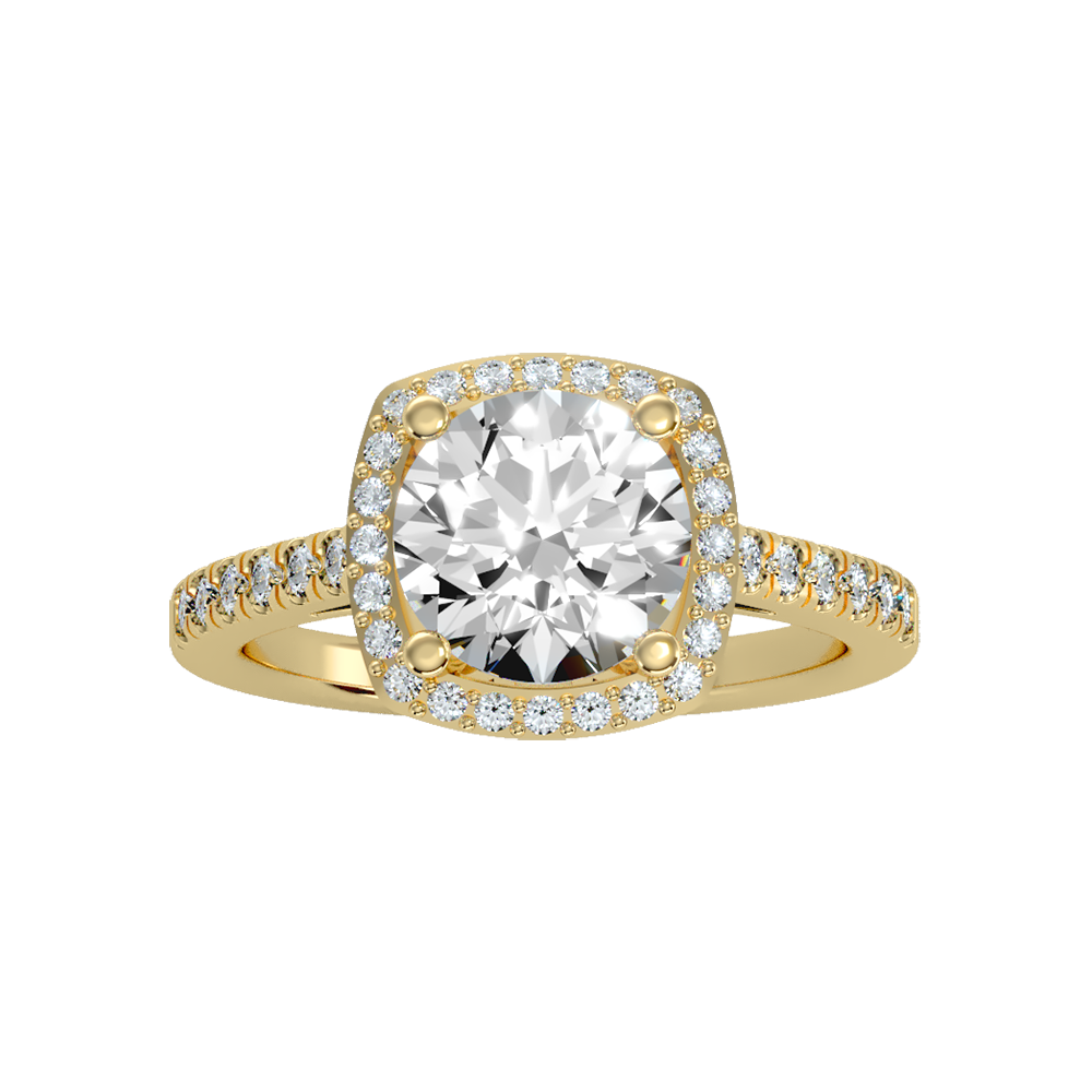 Dazzling Halo Ring In 925 Sterling Silver - Ten