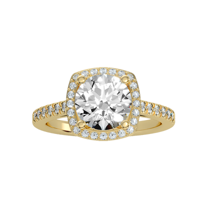 Dazzling Halo Ring In 925 Sterling Silver - Ten