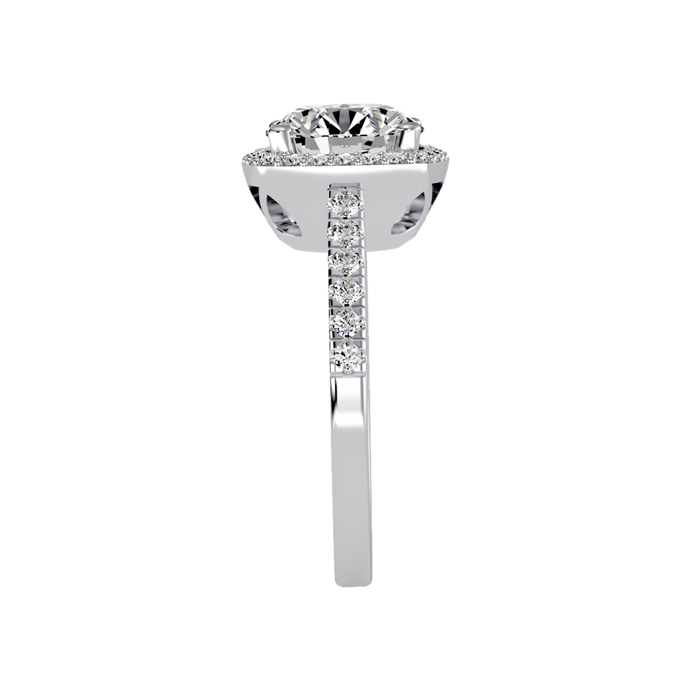Dazzling Halo Ring In 925 Sterling Silver - Four