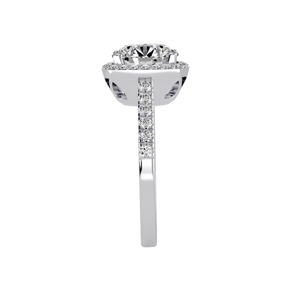 Dazzling Halo Ring In 925 Sterling Silver - Four