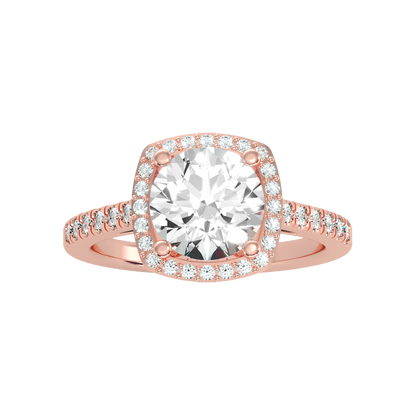 Dazzling Halo Ring In 925 Sterling Silver - Five