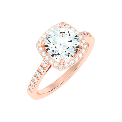 Dazzling Halo Ring In 925 Sterling Silver - Seven