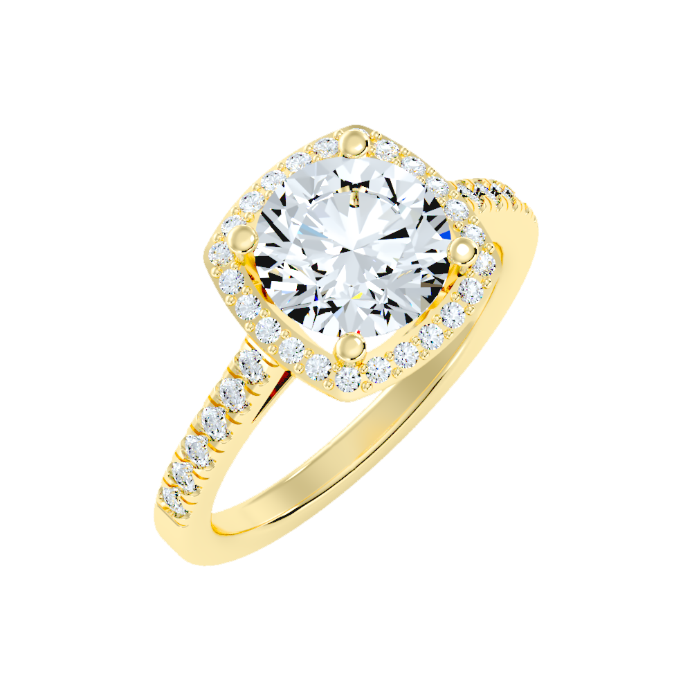 Dazzling Halo Ring In 925 Sterling Silver - Nine