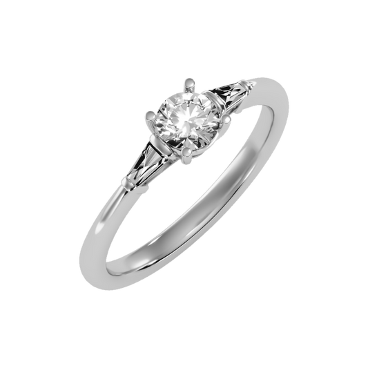 Dazzling Solitaire Ring In 925 Sterling Silver - One