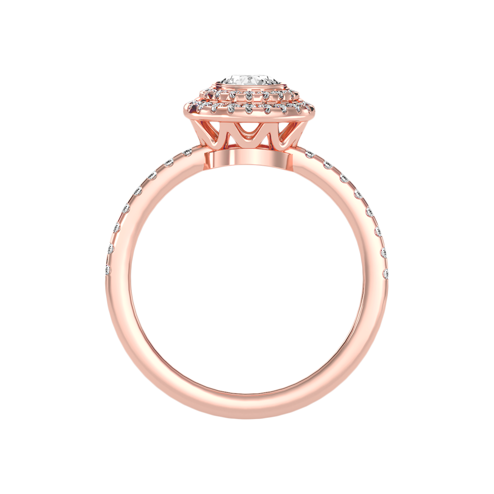 Dazz Halo Ring In 925 Sterling Silver - Two