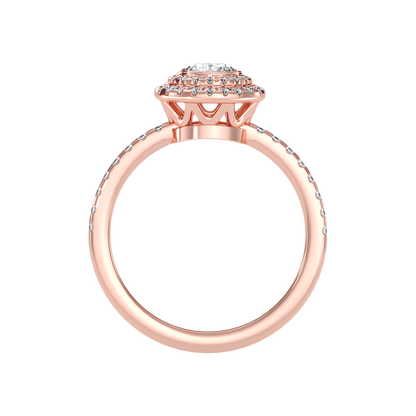 Dazz Halo Ring In 925 Sterling Silver - Two