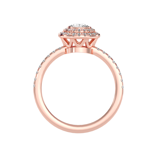 Dazz Halo Ring In 925 Sterling Silver - Two