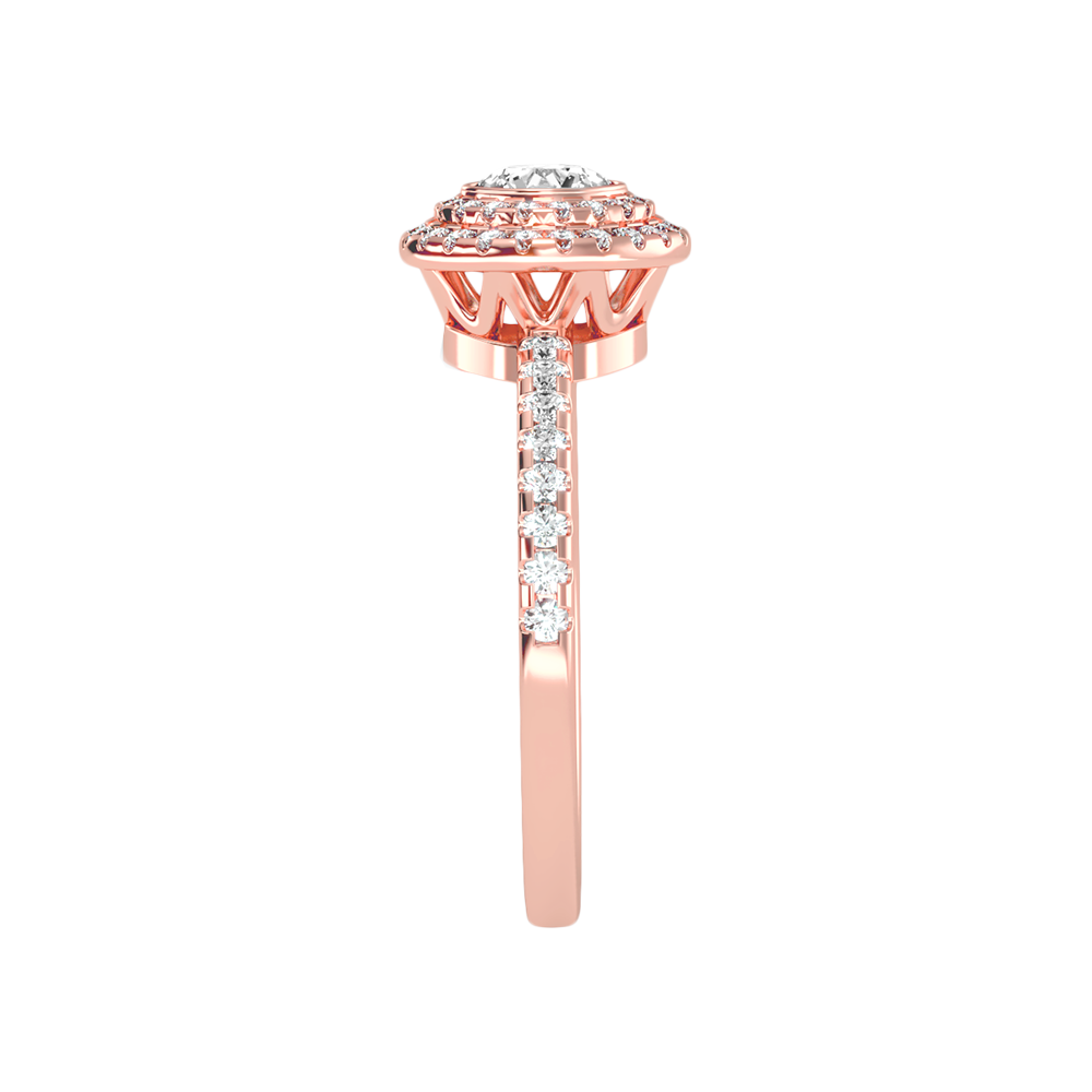 Dazz Halo Ring In 925 Sterling Silver - Four