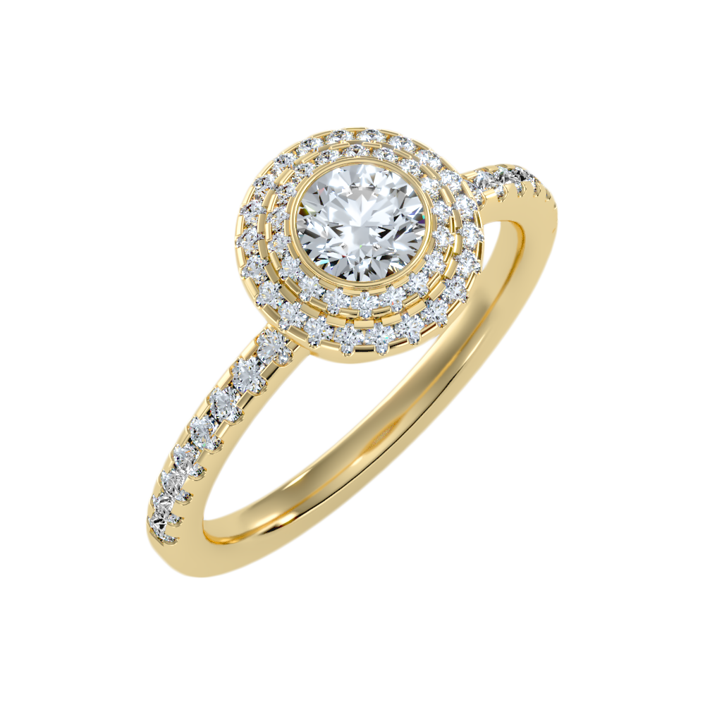 Dazz Halo Ring In 925 Sterling Silver - Nine
