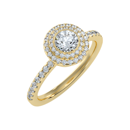 Dazz Halo Ring In 925 Sterling Silver - Nine