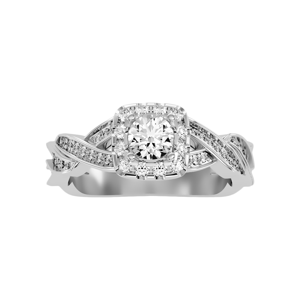 Delicate Halo Ring In 925 Sterling Silver - Three