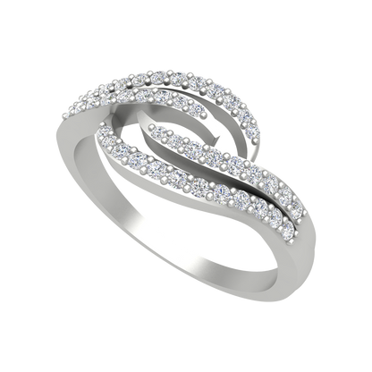 Delice Diamond Ring In 925 Sterling Silver - One
