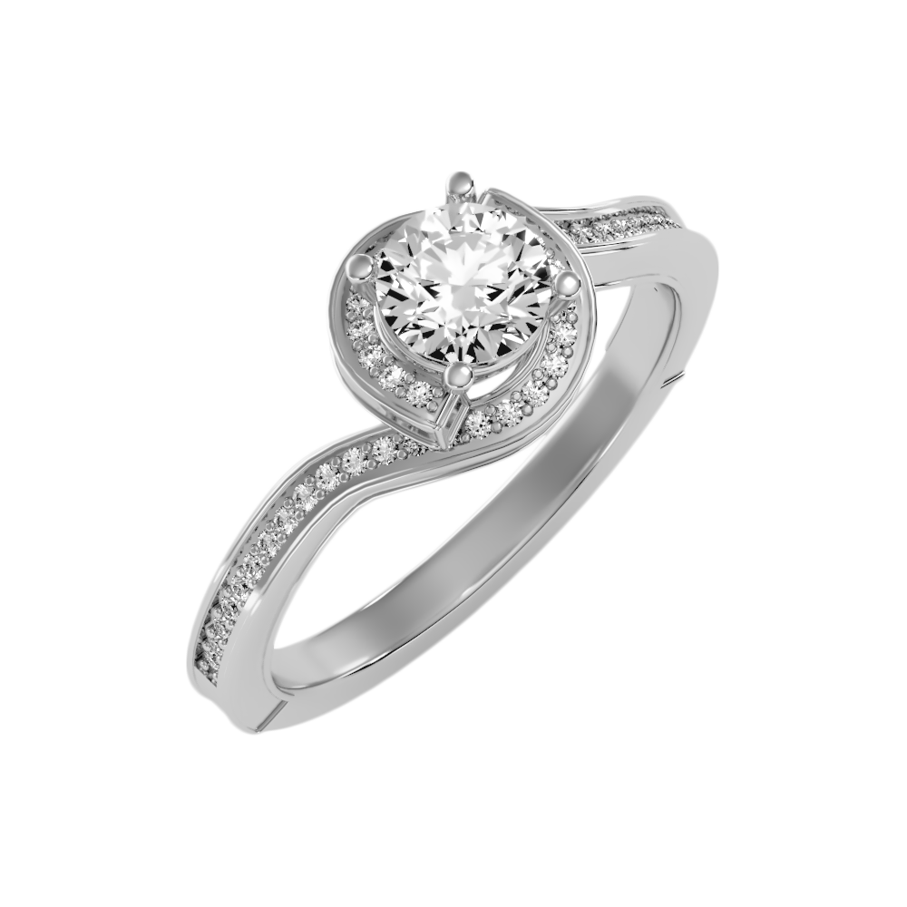 Diafano Halo Ring In 925 Sterling Silver - Five