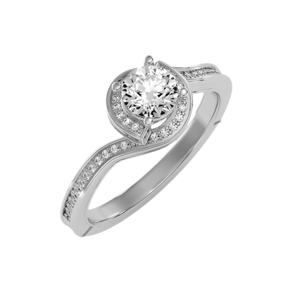 Diafano Halo Ring In 925 Sterling Silver - Five