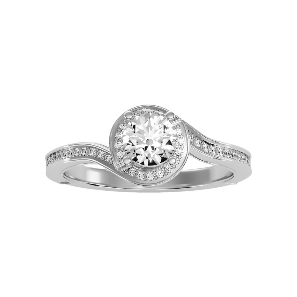 Diafano Halo Ring In 925 Sterling Silver - Six