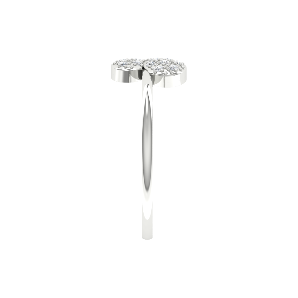 Butterfly Shaped Diamond Ring In 925 Sterling Silver - Seven