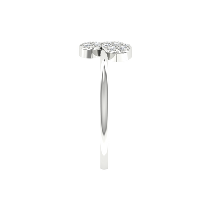 Butterfly Shaped Diamond Ring In 925 Sterling Silver - Seven