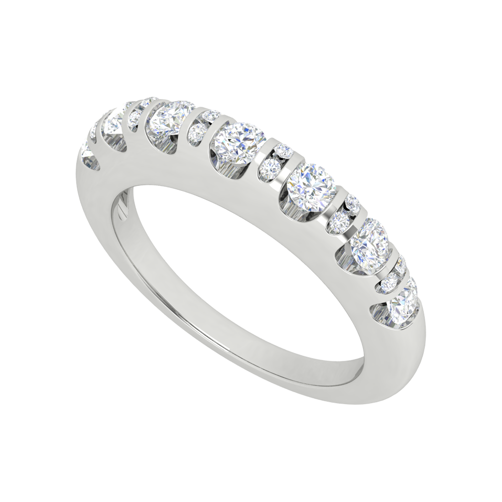 Diamond & Diva Diamond Ring In 925 Sterling Silver - Five
