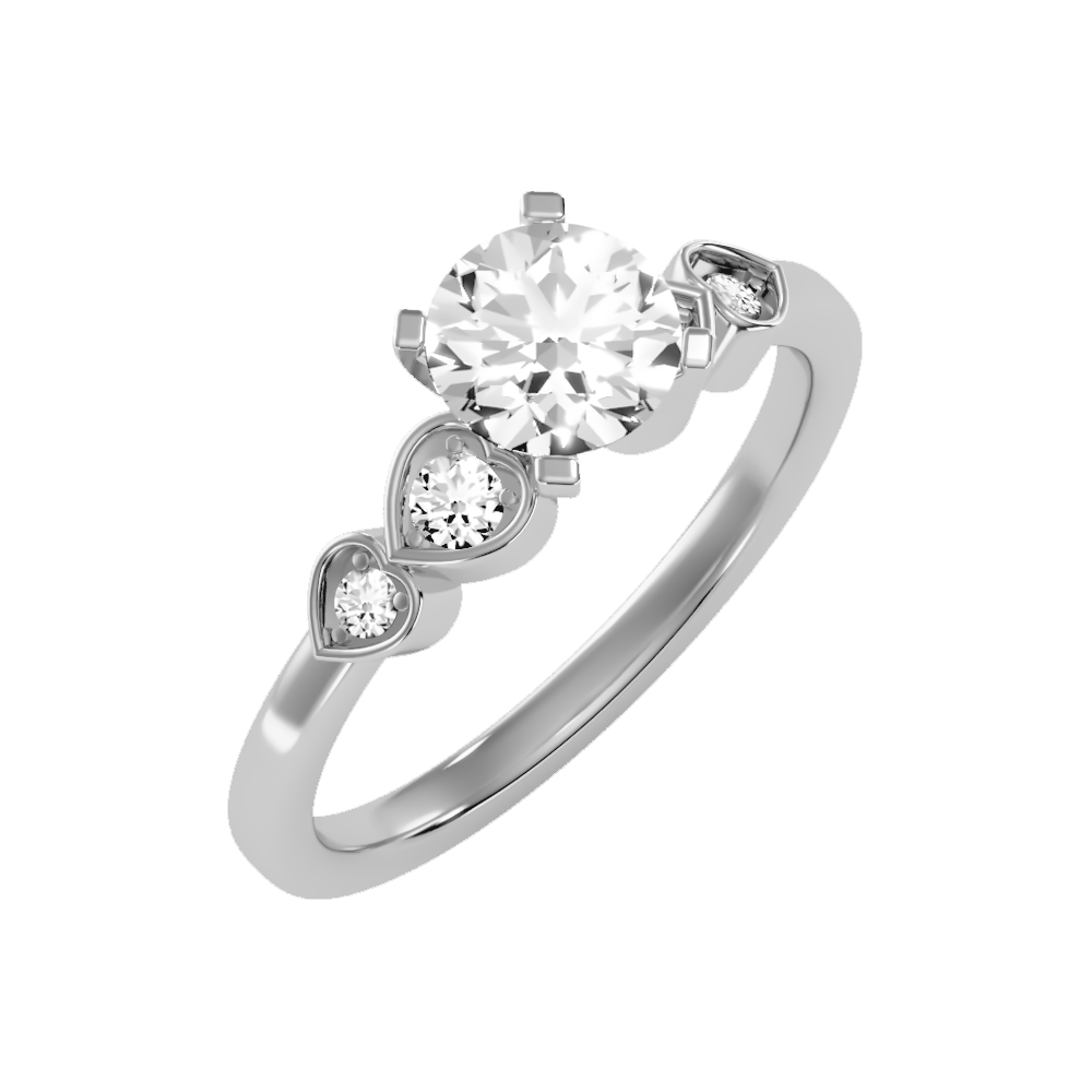 Dignified Solitaire Ring In 925 Sterling Silver - Five