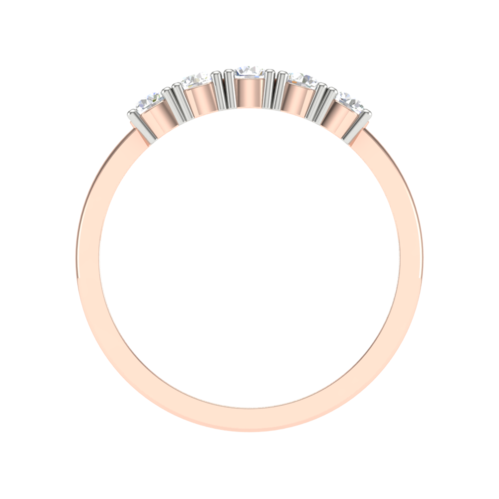 Divan Half Eternity Ring In 925 Sterling Silver - Three