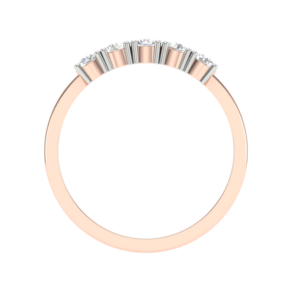 Divan Half Eternity Ring In 925 Sterling Silver - Three