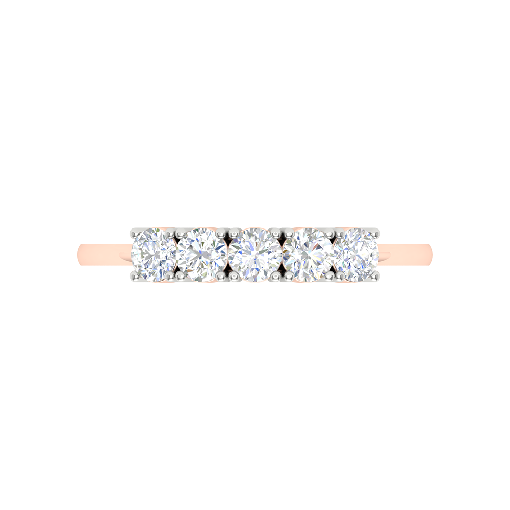 Divan Half Eternity Ring In 925 Sterling Silver - Four