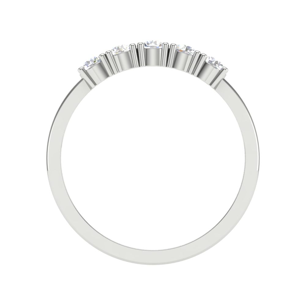Divan Half Eternity Ring In 925 Sterling Silver - Seven
