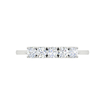 Divan Half Eternity Ring In 925 Sterling Silver - Eight