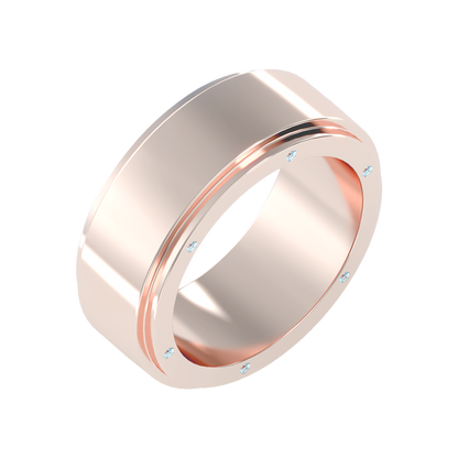 Divine Men's Broad Band Ring In 925 Sterling Silver - One