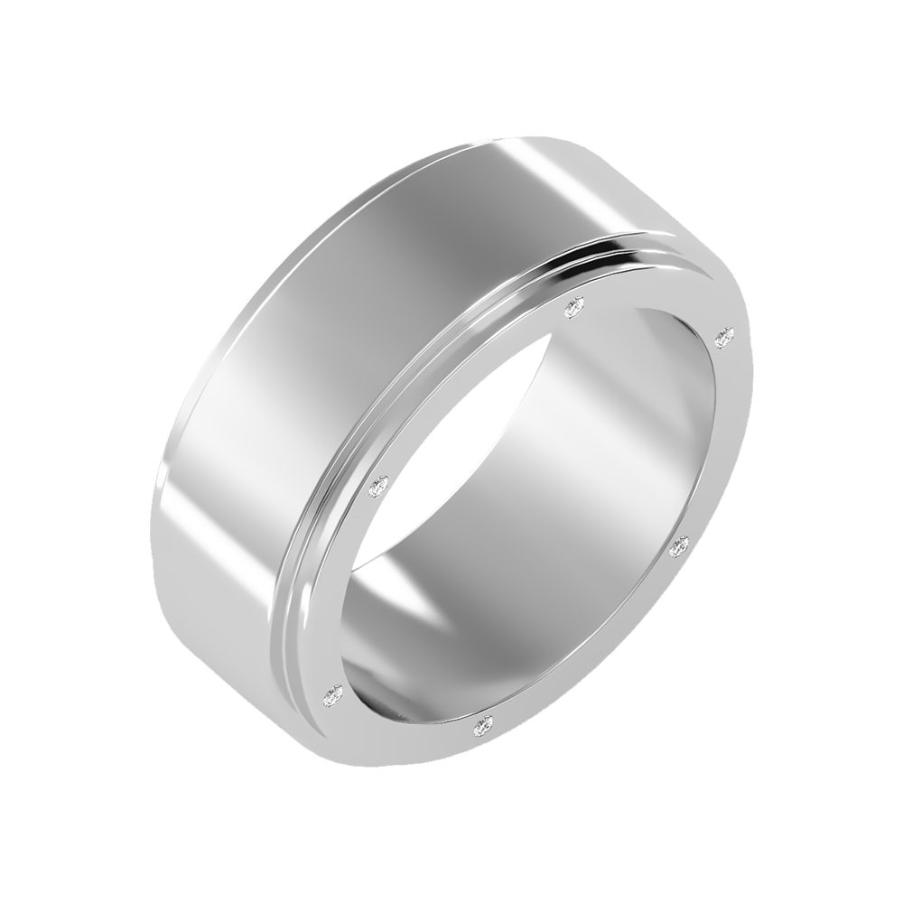 Divine Men's Broad Band Ring In 925 Sterling Silver - Five