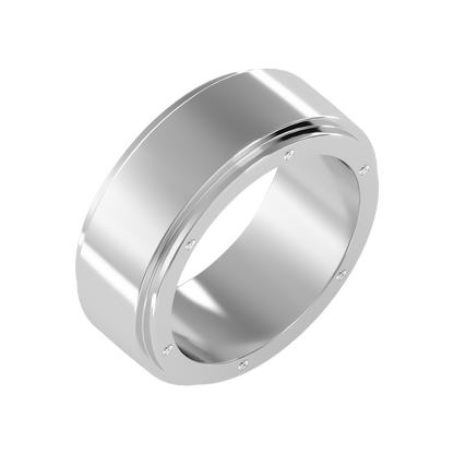 Divine Men's Broad Band Ring In 925 Sterling Silver - Five