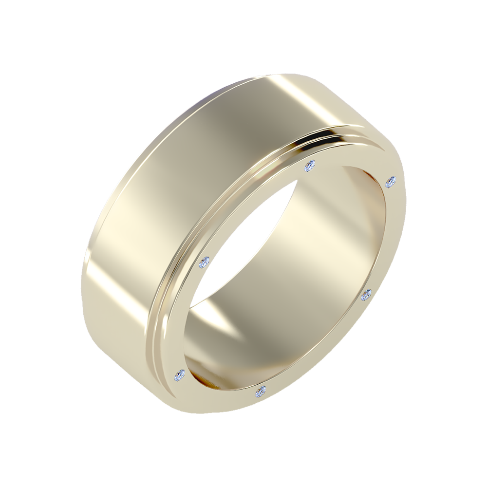 Divine Men's Broad Band Ring In 925 Sterling Silver - Nine