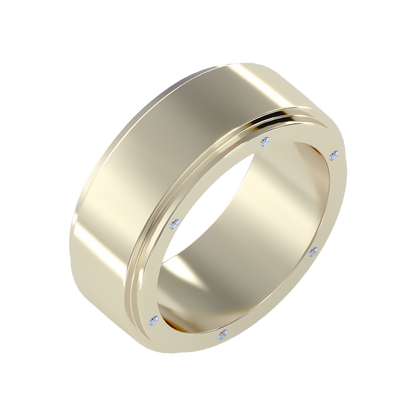 Divine Men's Broad Band Ring In 925 Sterling Silver - Nine