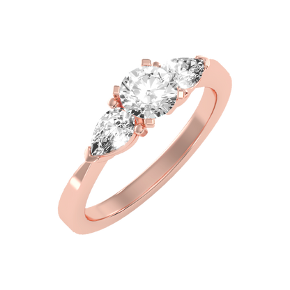 Divine Tri Stone Ring In 925 Sterling Silver - One