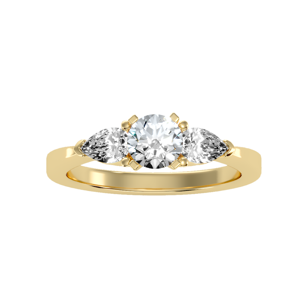 Divine Tri Stone Ring - Ten