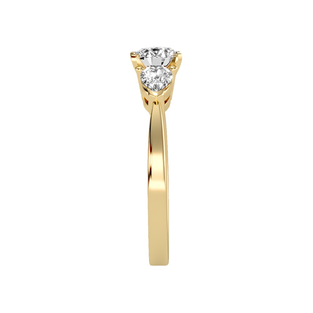Divine Tri Stone Ring In 925 Sterling Silver - Eleven