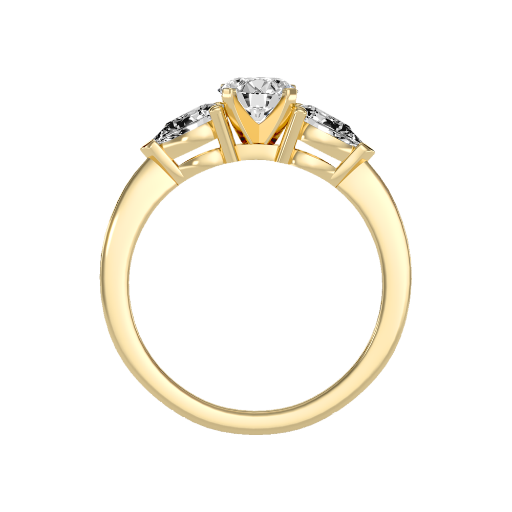 Divine Tri Stone Ring In 925 Sterling Silver - Twelve