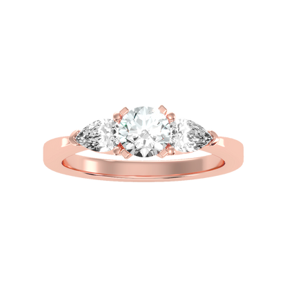 Divine Tri Stone Ring In 925 Sterling Silver - Two
