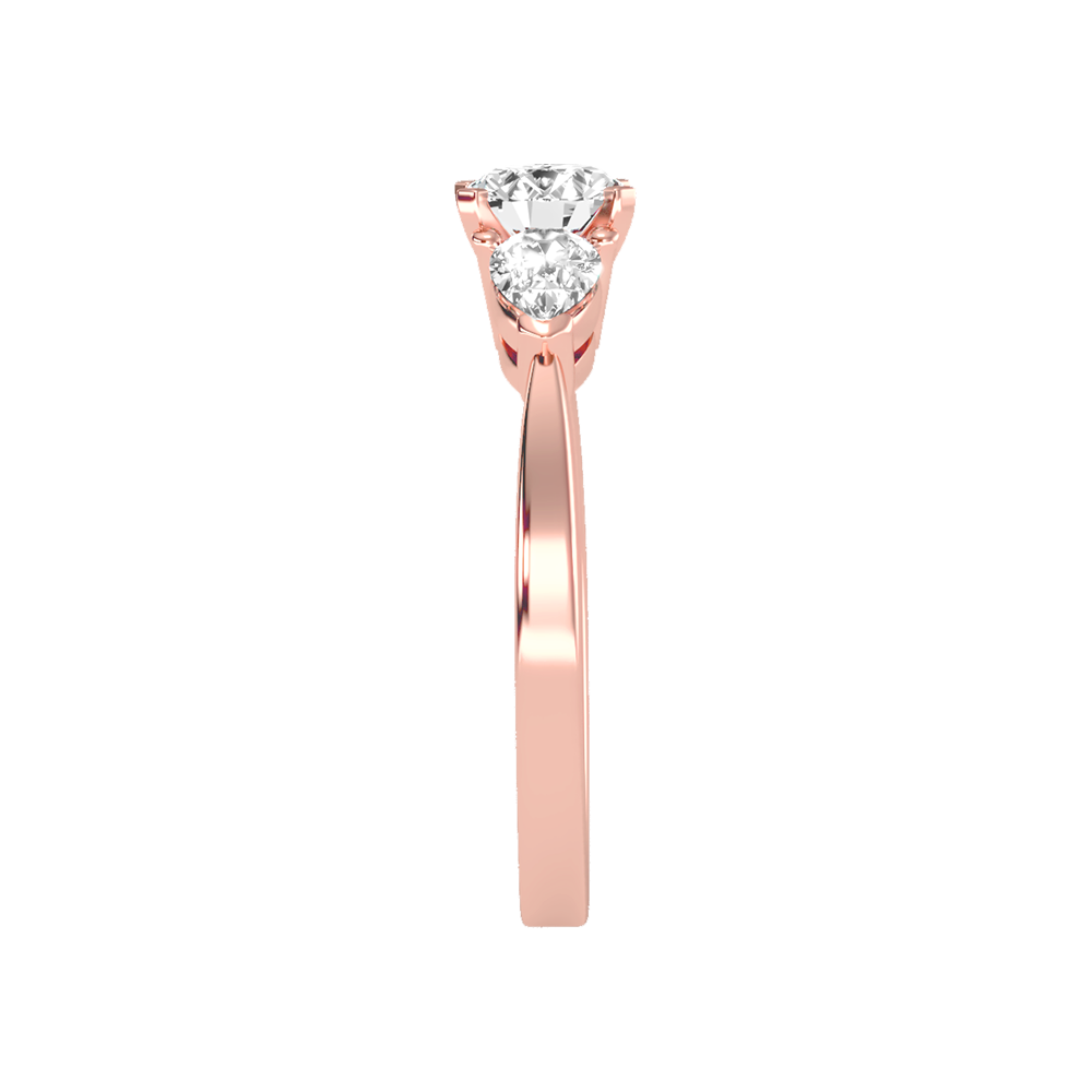 Divine Tri Stone Ring In 925 Sterling Silver - Three