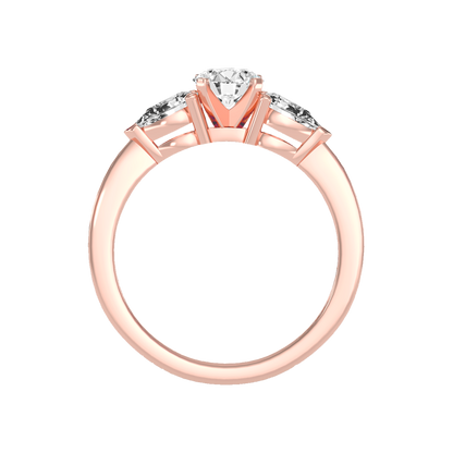Divine Tri Stone Ring In 925 Sterling Silver - Four
