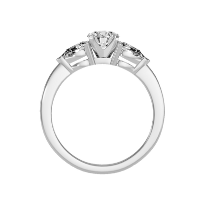 Divine Tri Stone Ring In 925 Sterling Silver - Eight