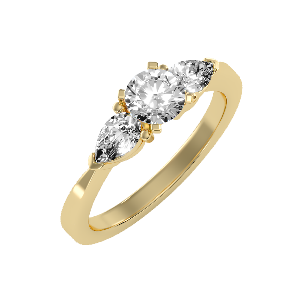 Divine Tri Stone Ring - Nine