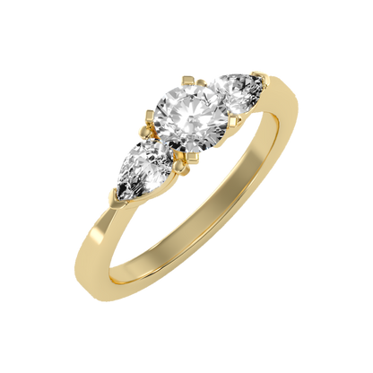 Divine Tri Stone Ring In 925 Sterling Silver - Nine