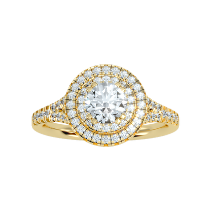 Doiet Classic Halo Diamond Engagement Ring In 925 Sterling Silver - Ten