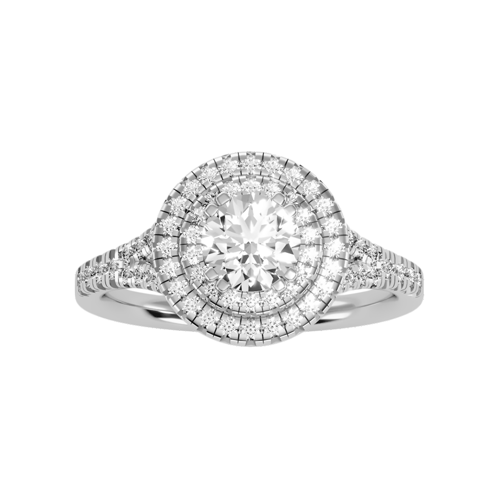 Doiet Classic Halo Diamond Engagement Ring - Three