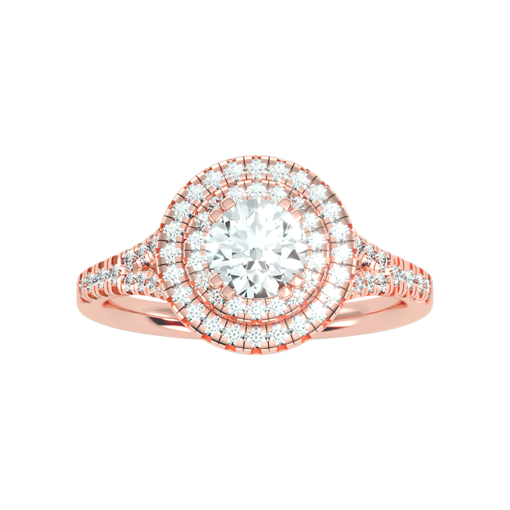 Doiet Classic Halo Diamond Engagement Ring - Five