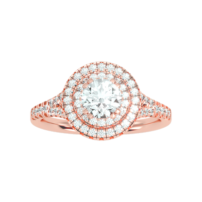 Doiet Classic Halo Diamond Engagement Ring - Five