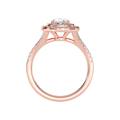 Doiet Classic Halo Diamond Engagement Ring In 925 Sterling Silver - Six